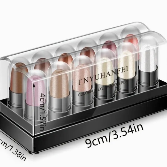 12Pcs/Set Eyeshadow Stick Set Pearly Glitter Shimmer Durable Eyeshadow   - NWT - Picture 1 of 6